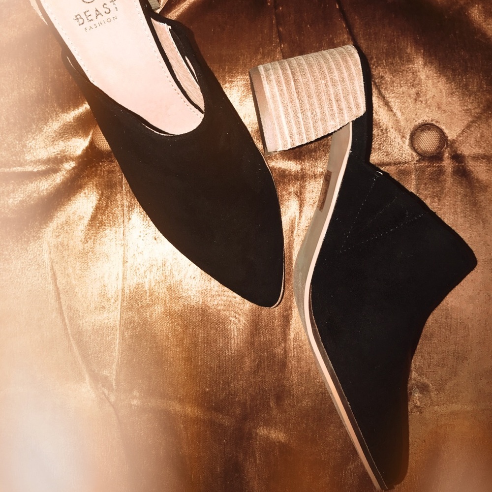 Black Suede Mules